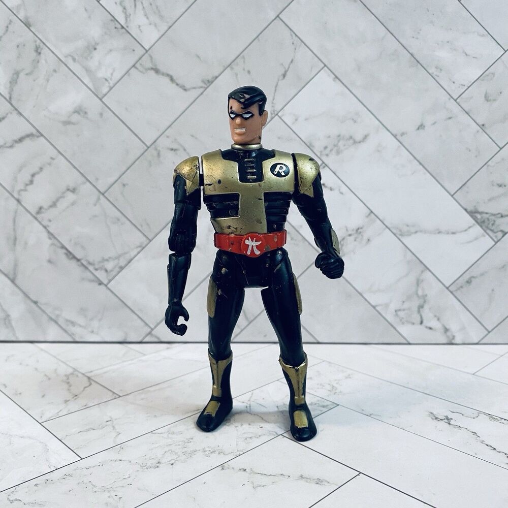 Vintage Kenner 1993 DC Comics Robin Action Figure Black And Gold Suit